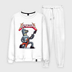 Костюм хлопковый мужской Bender bending robot from rock group Futurama, цвет: белый