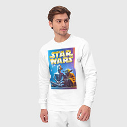 Костюм хлопковый мужской Bender and Yoda - ai art collab, цвет: белый — фото 2