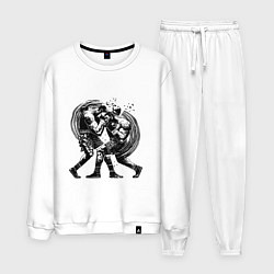 Костюм хлопковый мужской Бокс, цвет: белый