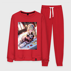 Костюм хлопковый мужской Лоли с клубникой, цвет: красный