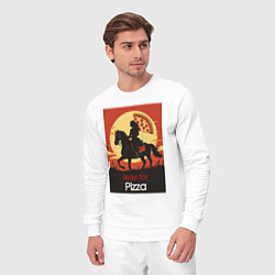 Костюм хлопковый мужской Ride for pizza, цвет: белый — фото 2