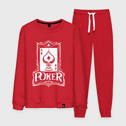 Костюм хлопковый мужской Покер туз пик, цвет: красный