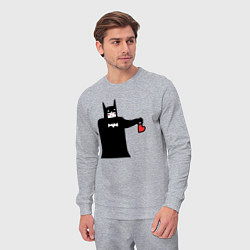 Костюм хлопковый мужской Сердечко Бэтмена, цвет: меланж — фото 2