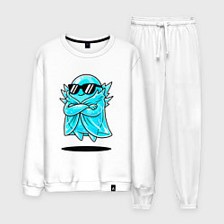 Костюм хлопковый мужской Ледяной призрак, цвет: белый