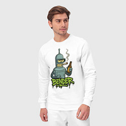 Костюм хлопковый мужской Bender with beer, цвет: белый — фото 2