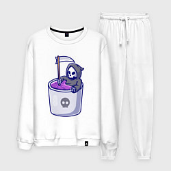 Костюм хлопковый мужской Ванна смерти, цвет: белый