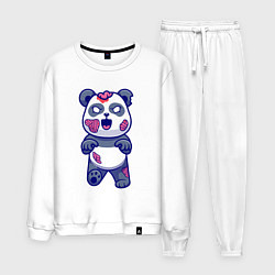 Костюм хлопковый мужской Зомби панда, цвет: белый