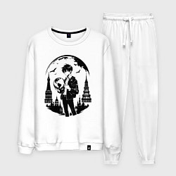 Костюм хлопковый мужской Путешествие сквозь города аниме, цвет: белый