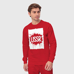 Костюм хлопковый мужской СССР в стиле граффити, цвет: красный — фото 2