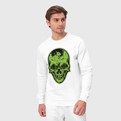Костюм хлопковый мужской Green skeletor, цвет: белый — фото 2