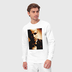 Костюм хлопковый мужской Крёстный отец - Марлон Брандо, цвет: белый — фото 2