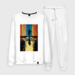 Костюм хлопковый мужской Танцующий Джокер, цвет: белый