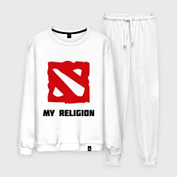 Костюм хлопковый мужской Dota 2: My Religion, цвет: белый