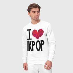 Костюм хлопковый мужской I love kpop, цвет: белый — фото 2