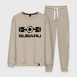 Костюм хлопковый мужской Subaru, цвет: миндальный