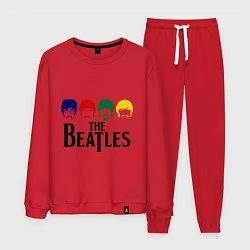 Костюм хлопковый мужской The Beatles Heads, цвет: красный
