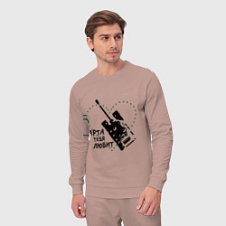 Костюм хлопковый мужской Танки. Арта тебя любит, цвет: пыльно-розовый — фото 2