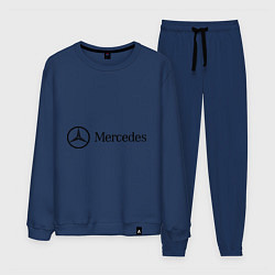 Костюм хлопковый мужской Mercedes Logo, цвет: тёмно-синий