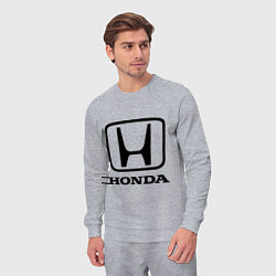 Костюм хлопковый мужской Honda logo, цвет: меланж — фото 2