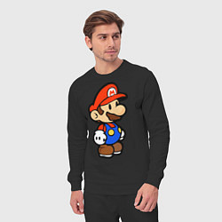 Костюм хлопковый мужской Влюбленный Марио, цвет: черный — фото 2