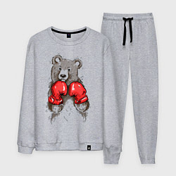 Костюм хлопковый мужской Bear Boxing, цвет: меланж