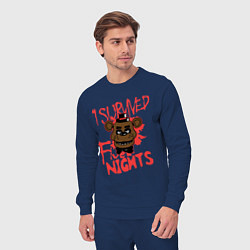 Костюм хлопковый мужской I Survived Five Night, цвет: тёмно-синий — фото 2