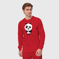 Костюм хлопковый мужской Странная панда, цвет: красный — фото 2