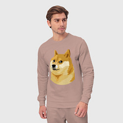 Костюм хлопковый мужской Doge, цвет: пыльно-розовый — фото 2