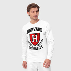 Костюм хлопковый мужской Harvard University, цвет: белый — фото 2