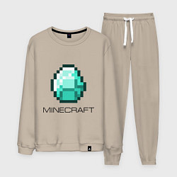 Костюм хлопковый мужской Minecraft Diamond, цвет: миндальный