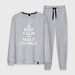 Костюм хлопковый мужской Keep Calm & Pass It To Pirlo, цвет: меланж