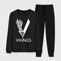 Костюм хлопковый мужской Vikings, цвет: черный