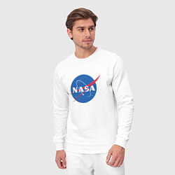 Костюм хлопковый мужской NASA: Logo, цвет: белый — фото 2