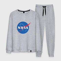 Костюм хлопковый мужской NASA: Logo, цвет: меланж
