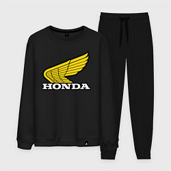 Костюм хлопковый мужской Honda, цвет: черный
