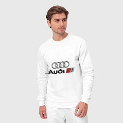 Костюм хлопковый мужской Audi, цвет: белый — фото 2