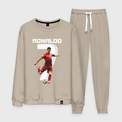 Костюм хлопковый мужской Ronaldo 07, цвет: миндальный