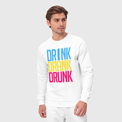 Костюм хлопковый мужской Drink Drank Drunk, цвет: белый — фото 2