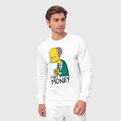 Костюм хлопковый мужской Mr. Burns: I get money, цвет: белый — фото 2