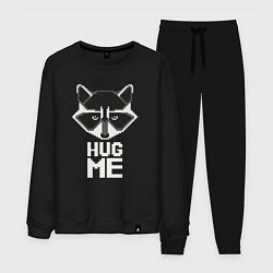 Костюм хлопковый мужской Raccoon: Hug me, цвет: черный