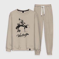 Костюм хлопковый мужской Wrestling, цвет: миндальный