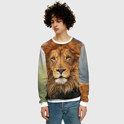 Свитшот мужской Красавец лев, цвет: 3D-белый — фото 2