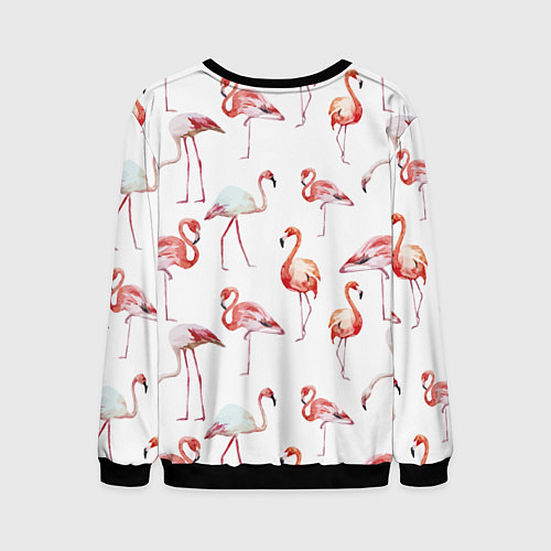 Мужской свитшот Действия фламинго / 3D-Черный – фото 2