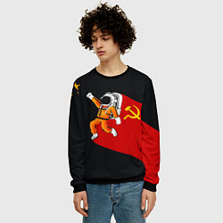 Свитшот мужской Советский Гагарин, цвет: 3D-черный — фото 2