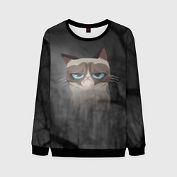Свитшот мужской Grumpy Cat, цвет: 3D-черный