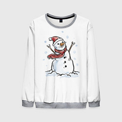 Свитшот мужской Снеговик, цвет: 3D-меланж