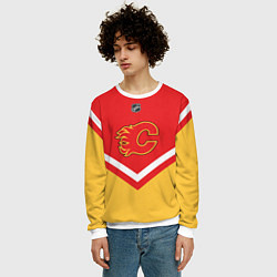 Свитшот мужской NHL: Calgary Flames, цвет: 3D-белый — фото 2