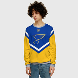 Свитшот мужской NHL: St. Louis Blues, цвет: 3D-меланж — фото 2