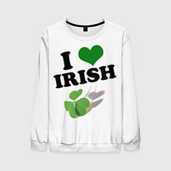 Свитшот мужской Ireland, I love Irish, цвет: 3D-белый