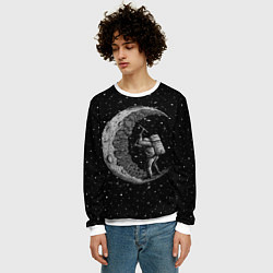 Свитшот мужской Лунный шахтер, цвет: 3D-белый — фото 2